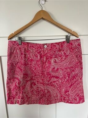G.H. Bass & Co. Hot Pink Paisley-Print Mini Skirt